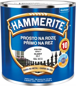 Hammerite Prosto Na Rdzę farba do metalu Biały Połysk 0,25L