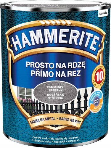 Hammerite Prosto Na Rdzę farba do metalu piaskowy srebrny 0,7L