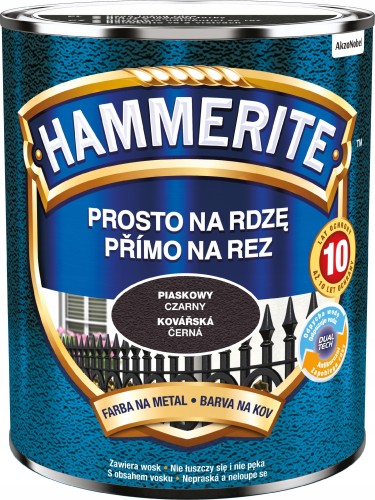 Hammerite Prosto Na Rdzę farba do metalu piaskowy czarny 0,7L