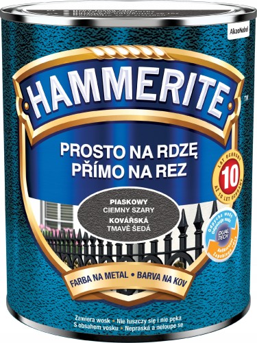Hammerite Prosto Na Rdzę farba do metalu piaskowy ciemny szary 0,7L