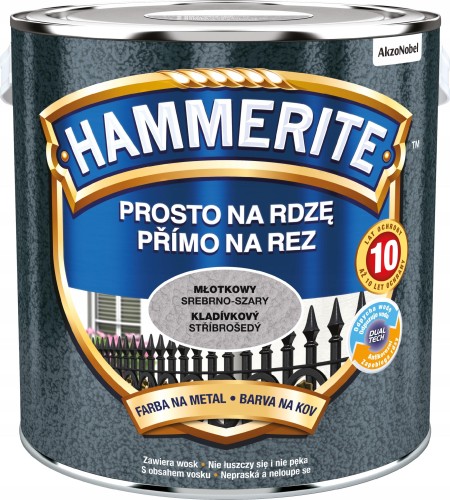 Hammerite Prosto Na Rdzę farba do metalu młotkowy srebrno-szary 2,5L