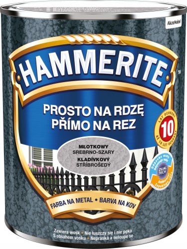 Hammerite Prosto Na Rdzę farba do metalu młotkowy srebrno-szary 0,7L