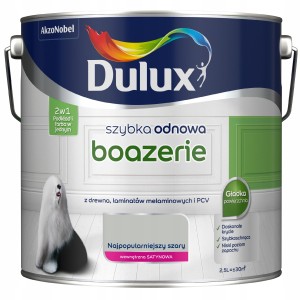 Dulux Szybka Odnowa farba do boazerii Najpopularniejszy Szary Satyna 2,5L