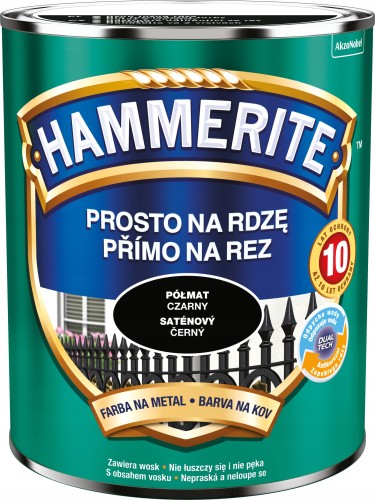 Hammerite Prosto Na Rdzę farba do metalu Czarny Półmat 0,7L