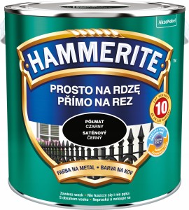 Hammerite Prosto Na Rdzę farba do metalu Czarny Półmat 2,5L