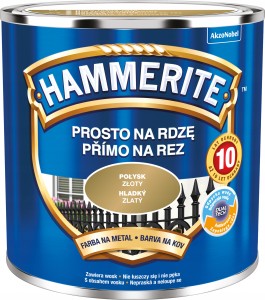 Hammerite Prosto Na Rdzę farba do metalu Złoty Połysk 0,25L