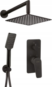Zestaw prysznicowy natryskowy podtynkowy czarny Nero Jasmin