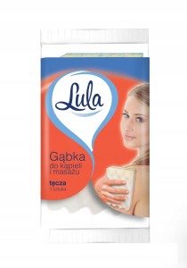 Gąbka do kąpieli i masażu tęcza dwustronna peelingująca kolorowa 1 szt.