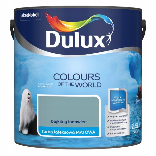 Dulux Kolory Świata farba lateksowa ścienna Błękitny Lodowiec mat 2,5L