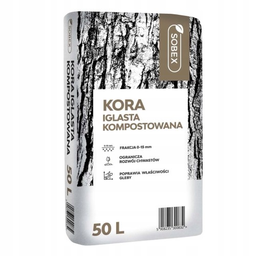 Kora iglasta kompostowana ogrodowa 0-15mm 50L
