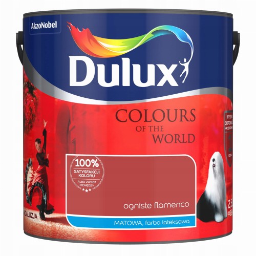 Dulux Kolory Świata farba lateksowa ścienna Ogniste Flamenco mat 2,5L