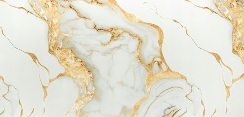 Panel dekoracyjny samoprzylepny PCV gładki biało-złoty marmur 280x60 cm