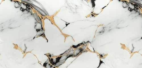 Panel dekoracyjny samoprzylepny PCV gładki szaro-złoty marmur 280x60 cm