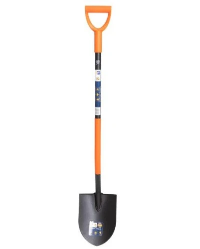 Łopata okrągła rydel stalowa wzmocniona ergonomiczna 23,3x130cm