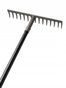 Grabie ogrodowe stalowe 16-zębne z trzonkiem 150 cm