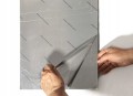 Panel dekoracyjny samoprzylepny PCV jasnoszary wzór tkany 280x60 cm