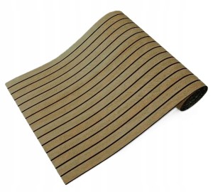 Panel dekoracyjny samoprzylepny PCV gładki ciemne brązowe lamele 280x60 cm