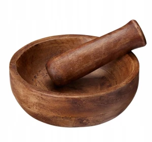 Moździerz do przypraw z tłuczkiem drzewo mangowca naturalny 15cm