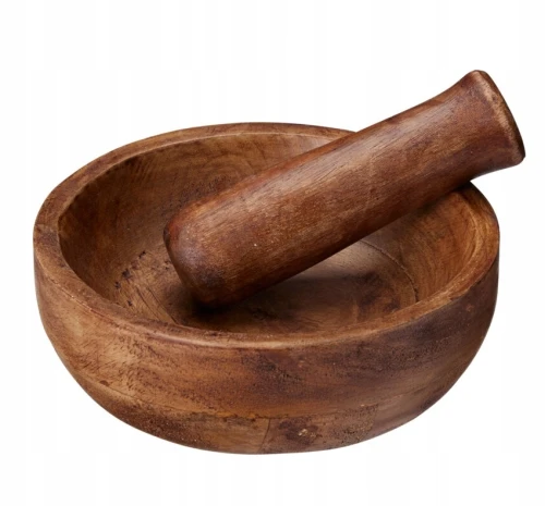 Moździerz do przypraw z tłuczkiem drzewo mangowca naturalny 15cm