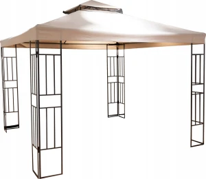 Namiot ogrodowy pawilon składany stalowy beżowy 270x300 cm