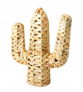 Figurka stojąca kaktus z hiacyntu wodnego naturalna ozdoba 36 cm