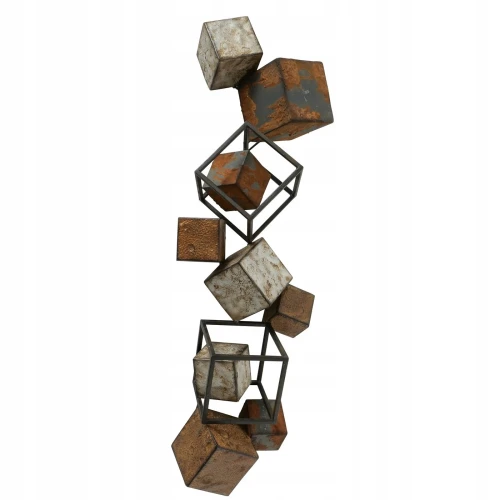Dekoracja ścienna metalowa geometryczna 3D vintage 94cm
