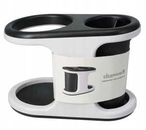 Organizer łazienkowy na suszarkę do włosów plastikowy biało-czarny 1szt