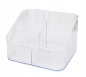 Organizer na kosmetyki plastikowy ryflowany transparentny 18x11cm 1szt
