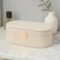 Szkatułka na biżuterię z lusterkiem elegancka biała 25x10,5cm