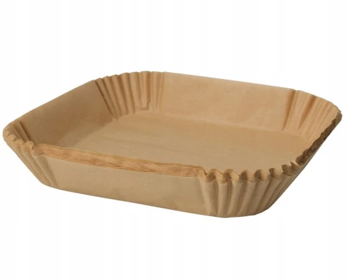 Papier do pieczenia do airfryera kwadratowy brązowy 20 cm 50szt