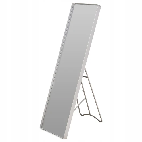 Lustro stojące prostokątne biała rama ozdobne 30,5x113 cm