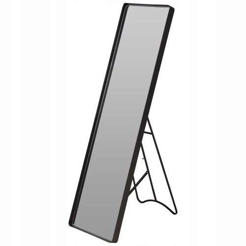 Lustro stojące prostokątne czarna rama ozdobne 30,5x113 cm