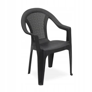 Krzesło ogrodowe tworzywo sztuczne czarne klasyczne 54x81cm 1szt