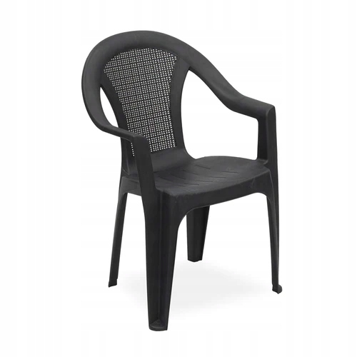 Krzesło ogrodowe tworzywo sztuczne czarne klasyczne 54x81cm 1szt