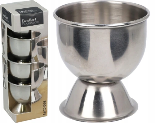 Kieliszek na jajko metalowy podstawka klasyczny srebrny 5,2cm 4szt