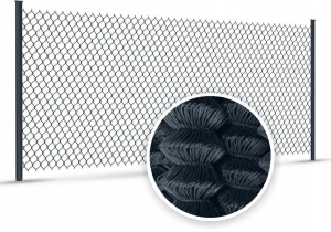 Siatka ogrodzeniowa pleciona antracyt drut ocynkowany 125cmx10m