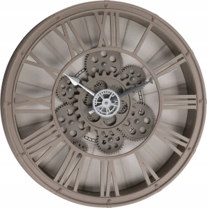 Zegar ścienny obrotowy mechanizm rzymskie cyfry brązowy 39cm