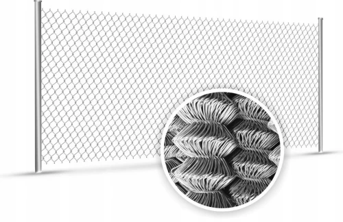 Siatka ogrodzeniowa pleciona ocynkowana srebrna oczka 60x60mm 125cmx10m