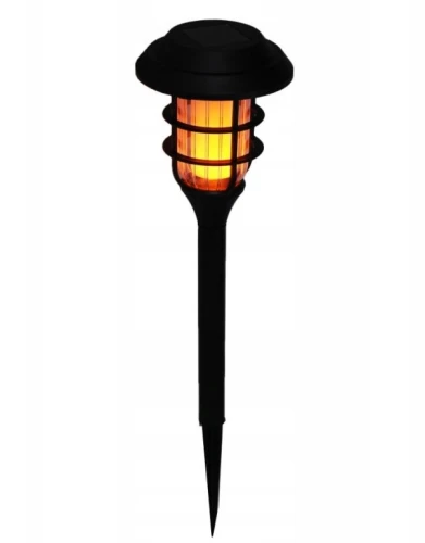Lampka solarna ogrodowa wbijana LED ciepły żółty czarna 43 cm 1szt