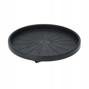 Podstawka pod doniczkę obrotowa na kółkach plastikowa czarna 35cm