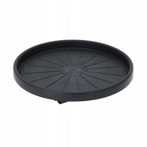 Podstawka pod doniczkę obrotowa na kółkach plastikowa czarna 35cm