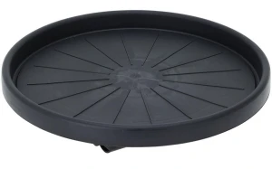 Podstawka pod doniczkę obrotowa na kółkach plastikowa czarna 30cm
