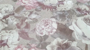 Tapeta winylowa na flizelinie kwiatki różowo-szare rustykalna 10m