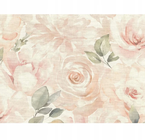 Tapeta winylowa na flizelinie kwiaty piwonie różowe pastelowe 10m