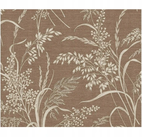 Tapeta winylowa na flizelinie brązowa w beżowe kwiaty naturalna 10m