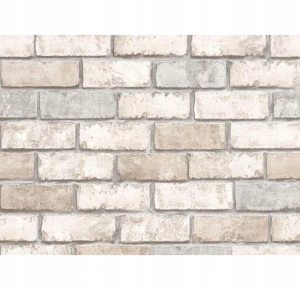 Tapeta winylowa na flizelinie imitacja cegły beżowa 10m