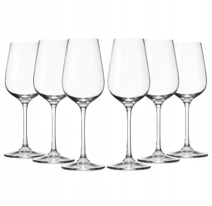 Kieliszki do wina czerwonego szklane na nóżce bezbarwne 450 ml 6 szt Porto