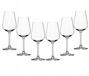 Kieliszki do wina białego szklane na nóżce bezbarwne 360ml 6 szt Porto