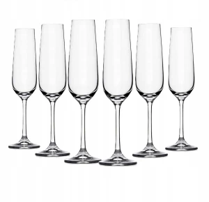 Kieliszki do szampana szklane na nóżce bezbarwne 200 ml 6 szt Porto