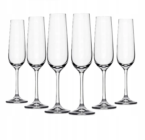 Kieliszki do szampana szklane na nóżce bezbarwne 200 ml 6 szt Porto